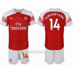 Fotbalové dresy Arsenal AUBAMEYANG 14 Dětské Domácí Dres 2018/19 Krátký Rukáv